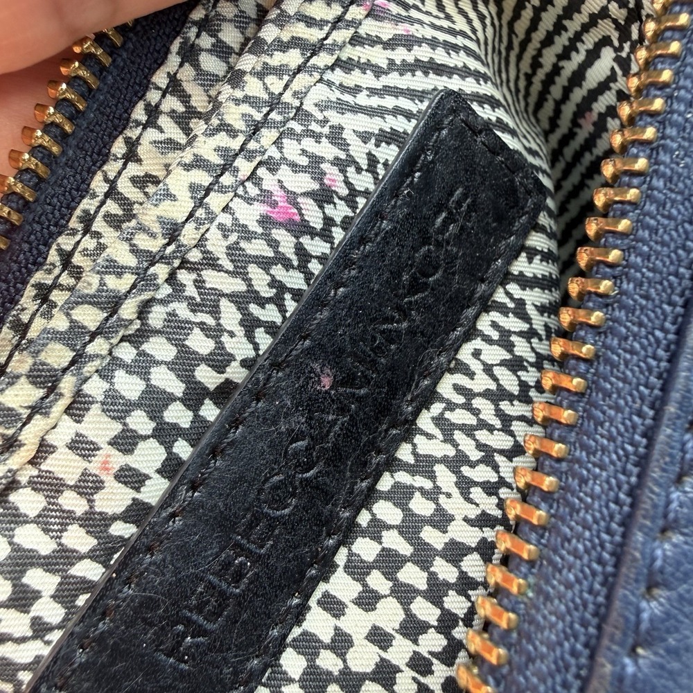 Rebecca Minkoff Womens Leather Mini M.A.C Navy Blue Crossbody Clutch Bag - Picture 10 of 13